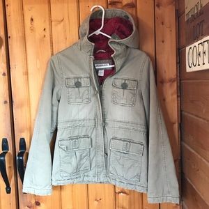 Abercrombie Khaki insulated cargo coat